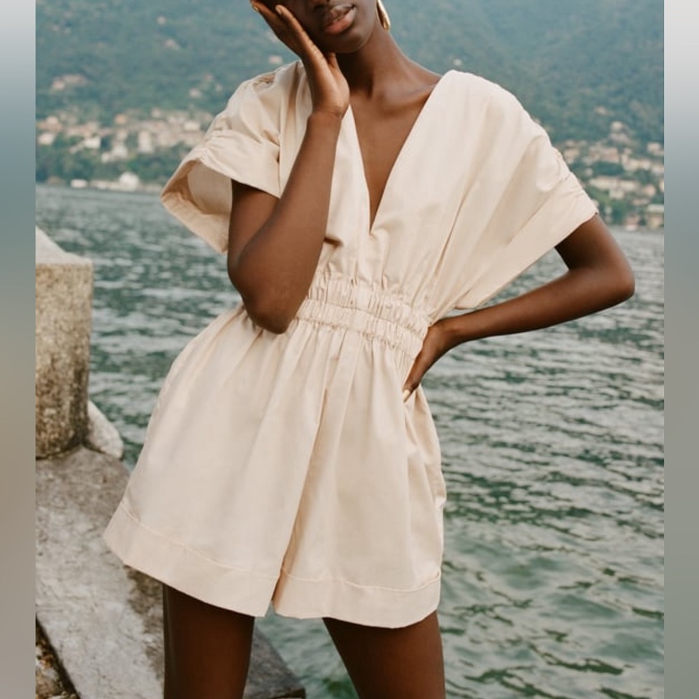 zara SHORT PLEATED JUMPSUIT TRF